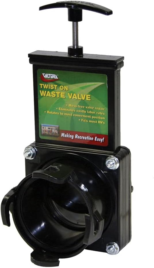 Valterra Twist-On Waste Valve, Mess-Free Waste Valve for RV's